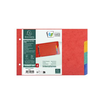 EXACOMPTA Intercalaires en carton, 148 x 210 mm, 4 touches