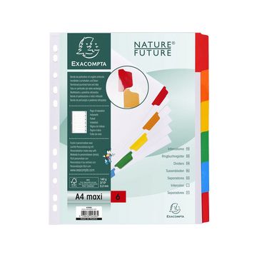 EXACOMPTA Intercalaires en carton, A4 Maxi, 6 touches x20