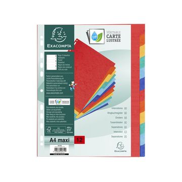 EXACOMPTA Intercalaires en carton, A4, 12 touches