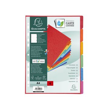 EXACOMPTA Intercalaires en carton, A4, 6 touches