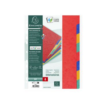 EXACOMPTA Intercalaires en carton, A4, 8 touches