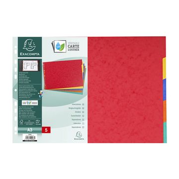 EXACOMPTA Intercalaires en carton, uni A3 paysage, 5 touches