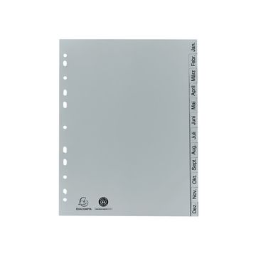 EXACOMPTA Kunststoff-Register, Monate, DIN A4, 12-teilig