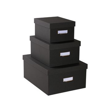 EXACOMPTA Lot de 3 boîtes gigogne Office by Me, noir