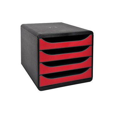 EXACOMPTA Module de classement BIG-BOX, 4 tiroirs, rouge