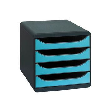 EXACOMPTA Module de classement BIG-BOX, 4 tiroirs, turquoise