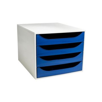 EXACOMPTA Module de classement ECOBOX, 4 tiroirs, bleu nuit