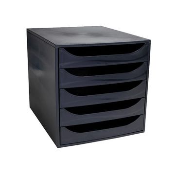 EXACOMPTA Module de classement ECOBOX, 5 tiroirs, noir/noir