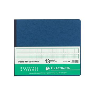 EXACOMPTA Piqûre tête paresseuse, 17 colonnes sur 2 pages,