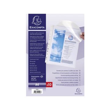 EXACOMPTA Pochette à soufflet perforée avec rabat, A4, PP EXACOMPTA Pochette à soufflet perforée avec rabat, A4, PP