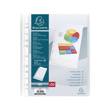 EXACOMPTA Pochette perforée, A4, PP, grainé, transparent