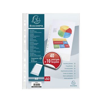 EXACOMPTA Pochette perforée, pack promo 40+10 GRATUITS, A4,