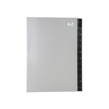 EXACOMPTA Pultordner, DIN A4, A-Z, 24 Fächer, silber