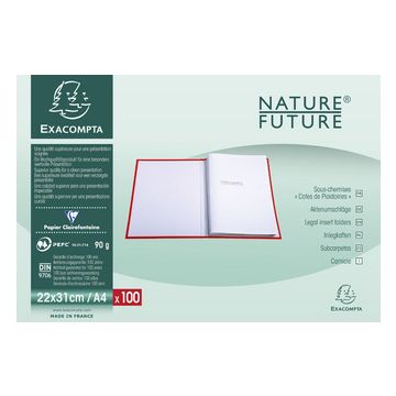 EXACOMPTA Sous-chemises Cotes de plaidoirie, A4, blanc