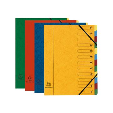 EXACOMPTA Trieur Harmonika, carton, 7 compartiments,assorti x8