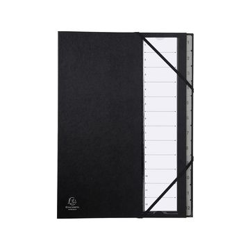 EXACOMPTA Trieur Ordonator, 1-12, A4, 12 compartiments, noir