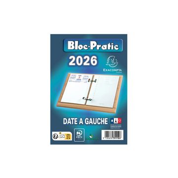 Exacompta Bloc de bureau Bloc-Pratic, 2026, date à gauche