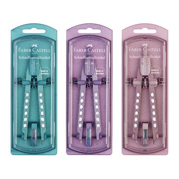 FABER-CASTELL Compas à réglage rapide FACTORY SPARKLE x3