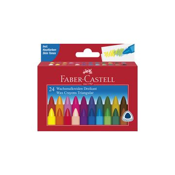 FABER-CASTELL Craie à la cire triangulaire, étui de 24