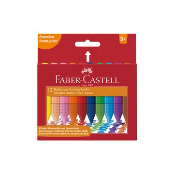 FABER-CASTELL Craies effacables JUMBO, étui carton de 12