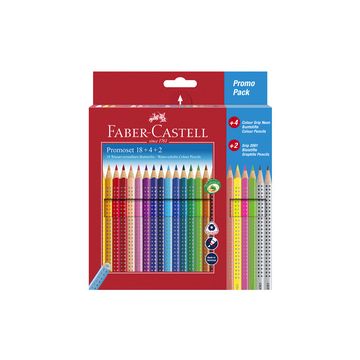 FABER-CASTELL Crayon couleur triangle ColourGRIP, étui promo