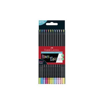 FABER-CASTELL Crayon de couleur Black Edition, étui de 12
