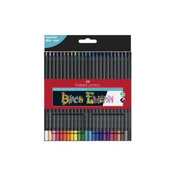 FABER-CASTELL Crayon de couleur Black Edition, étui de 24