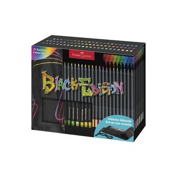 FABER-CASTELL Crayon de couleur Black Edition, étui-rouleau