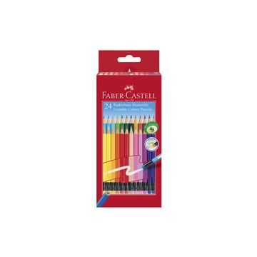 FABER-CASTELL Crayon de couleur gommable, étui carton de 24