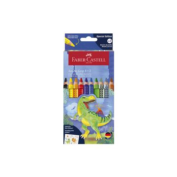 FABER-CASTELL Crayon de couleur triangulaire Jumbo GRIP Dino
