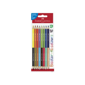 FABER-CASTELL Crayons de couleur Bicolor, carte blister de 8
