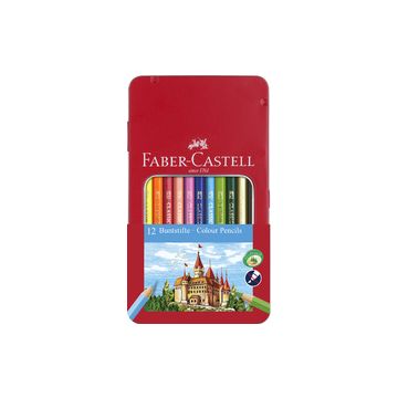 FABER-CASTELL Crayons de couleur CASTLE, étui métal de 12