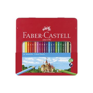FABER-CASTELL Crayons de couleur CASTLE, étui métal de 24 FABER-CASTELL Crayons de couleur CASTLE, étui métal de 24