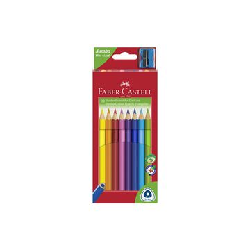 FABER-CASTELL Crayons de couleur Jumbo triangulaire, 10 étui