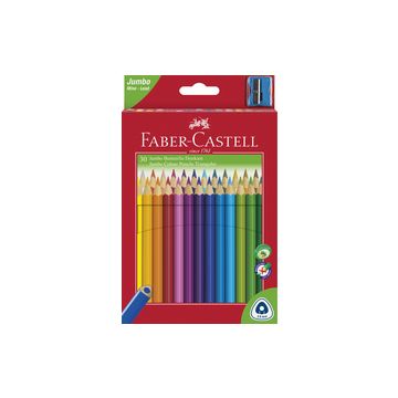 FABER-CASTELL Crayons de couleur Jumbo triangulaire, 30 étui