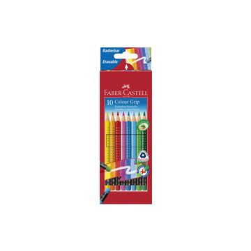 FABER-CASTELL Crayons de couleur gommable avec grip, étui