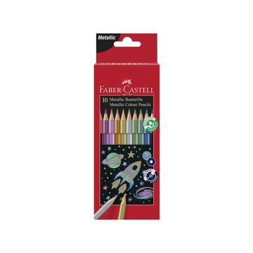 FABER-CASTELL Crayons de couleur hexagonaux métallique, étui