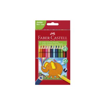 FABER-CASTELL Crayons de couleur triangulaire Jumbo, étui 12
