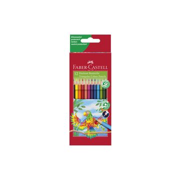 FABER-CASTELL Crayons de couleur triangulaires, étui de 12