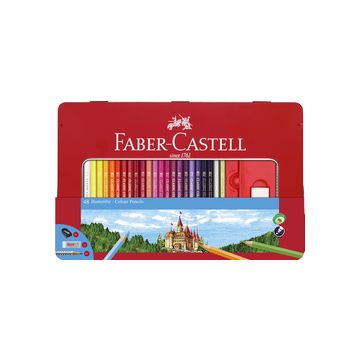 FABER-CASTELL Crayons de couleurs CASTLE, étui métal de 48