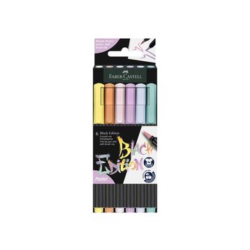 FABER-CASTELL Feutre Black Edition pastel, étui de 6