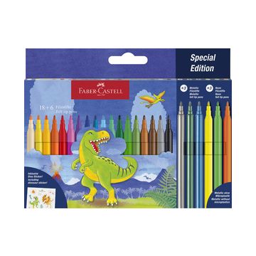 FABER-CASTELL Feutre Dino, étui en carton 18+6