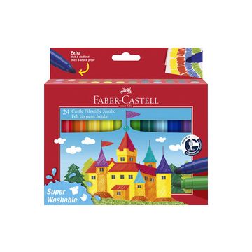 FABER-CASTELL Feutre JUMBO Superwashable, étui de 24