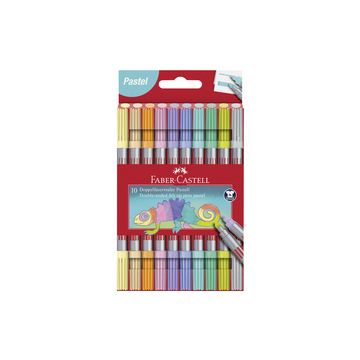 FABER-CASTELL Feutre double pointe pastel, étui de 10