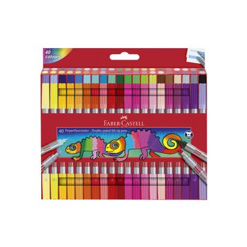 FABER-CASTELL Feutre double pointe, étui de 40