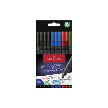 FABER-CASTELL Feutre fin GRIP FINEPEN, étui en carton de 10