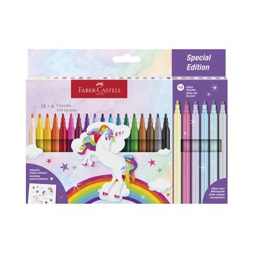 FABER-CASTELL Feutre licorne, étui carton 18+6