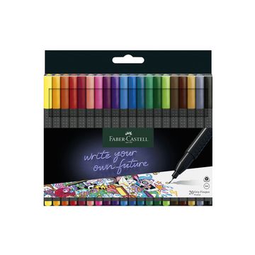 FABER-CASTELL Feutre pointe fine GRIP FINEPEN, étui de 20