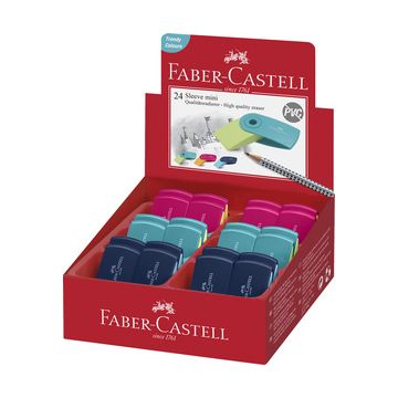 FABER-CASTELL Gomme en plastique SLEEVE MINI, assorti x24