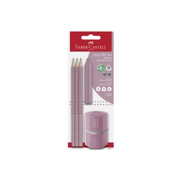 FABER-CASTELL Kit Crayon graphite GRIP 2001, rose shadow